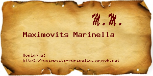 Maximovits Marinella névjegykártya